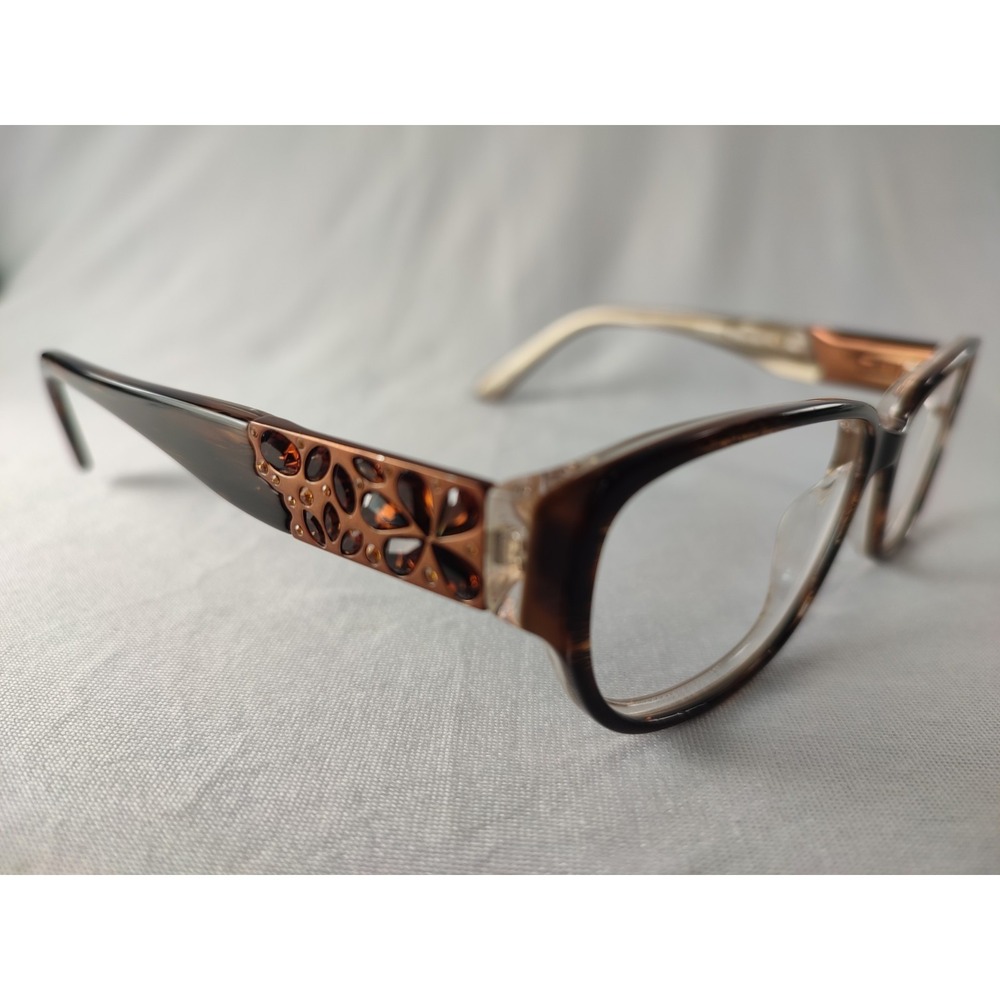 Vera Wang MEDEA HN Tortoise Crystal Floral Embellished Eyeglass Frames 51-15-135